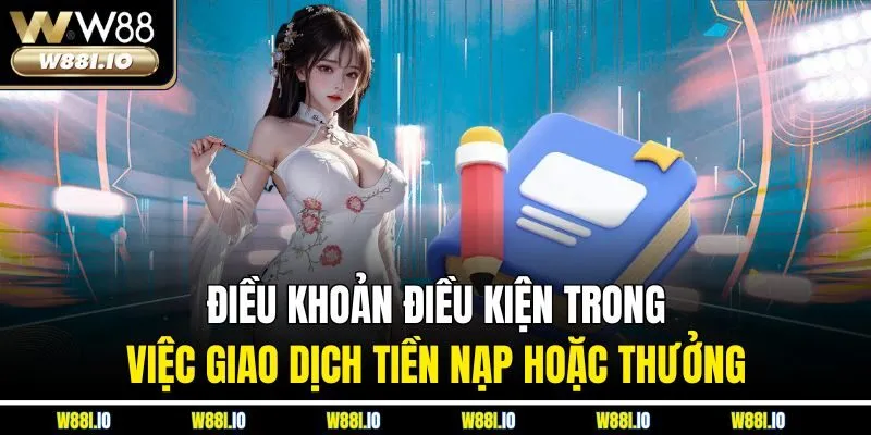 Điều khoản điều kiện trong việc giao dịch tiền nạp hoặc thưởng